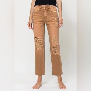 Vervet Norah High Rise Straight Crop Jeans